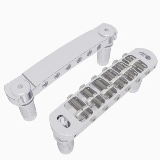 Hipshot - 4TM060C - 6 String Tone-A-Matic Guitar Bridge Set - Chrome