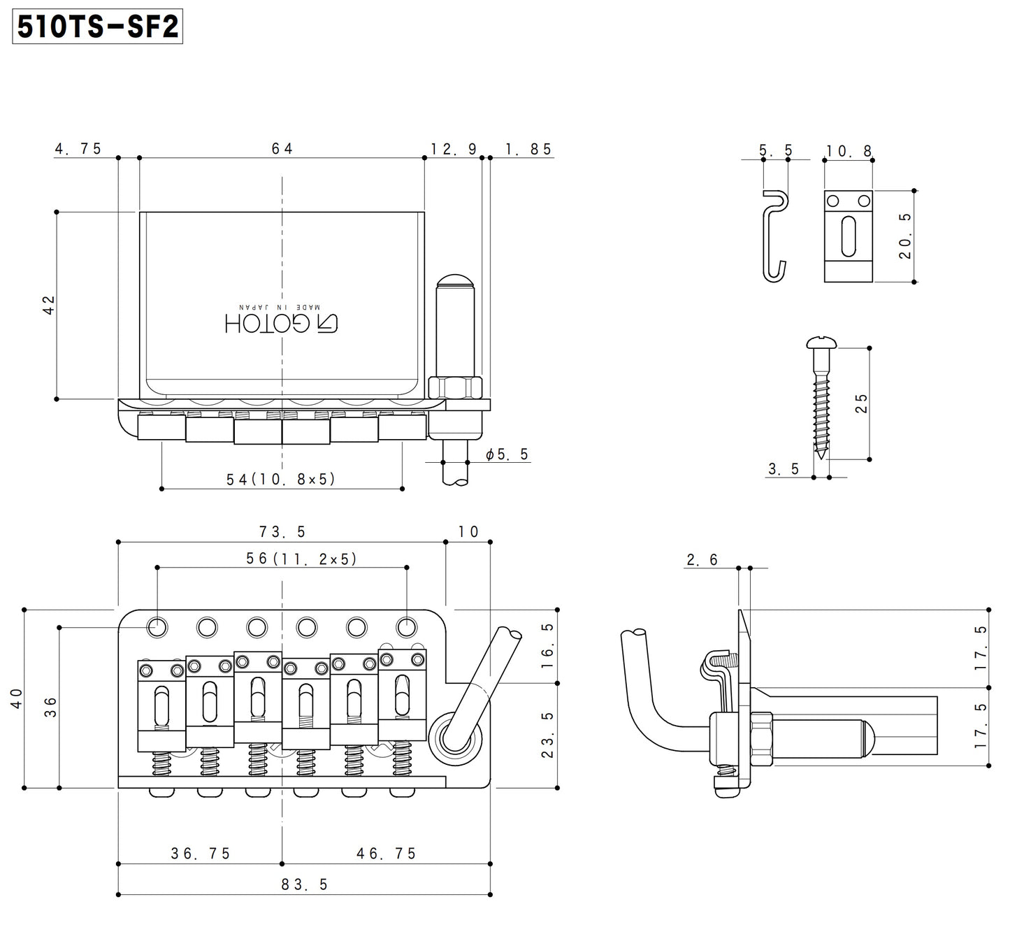 Gotoh - 510TS-SF2 - Dimension