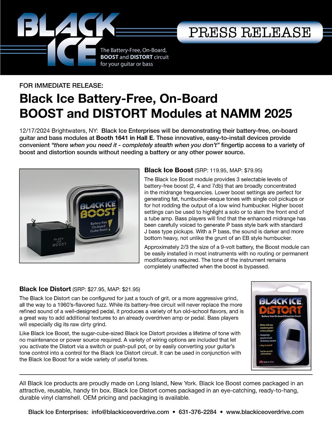Black Ice - NAMM 2025 Press Release