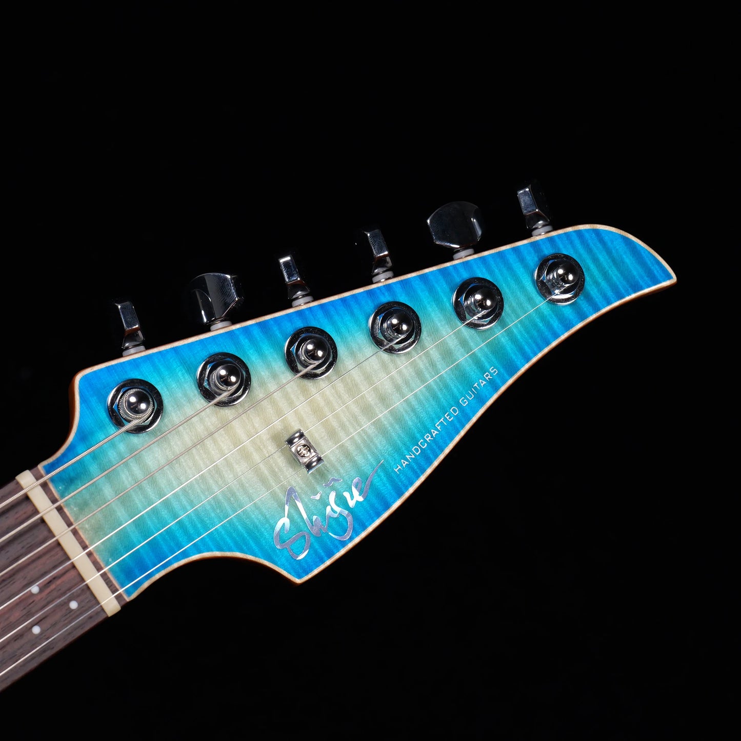 PD-Master Pegasus 10th blueberry mahogany FM - Headstock