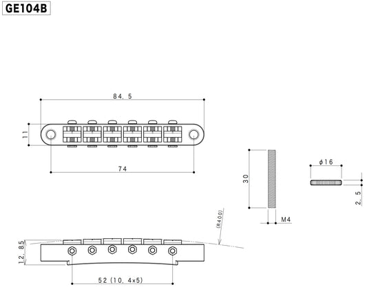 Gotoh - GE104B Dimension