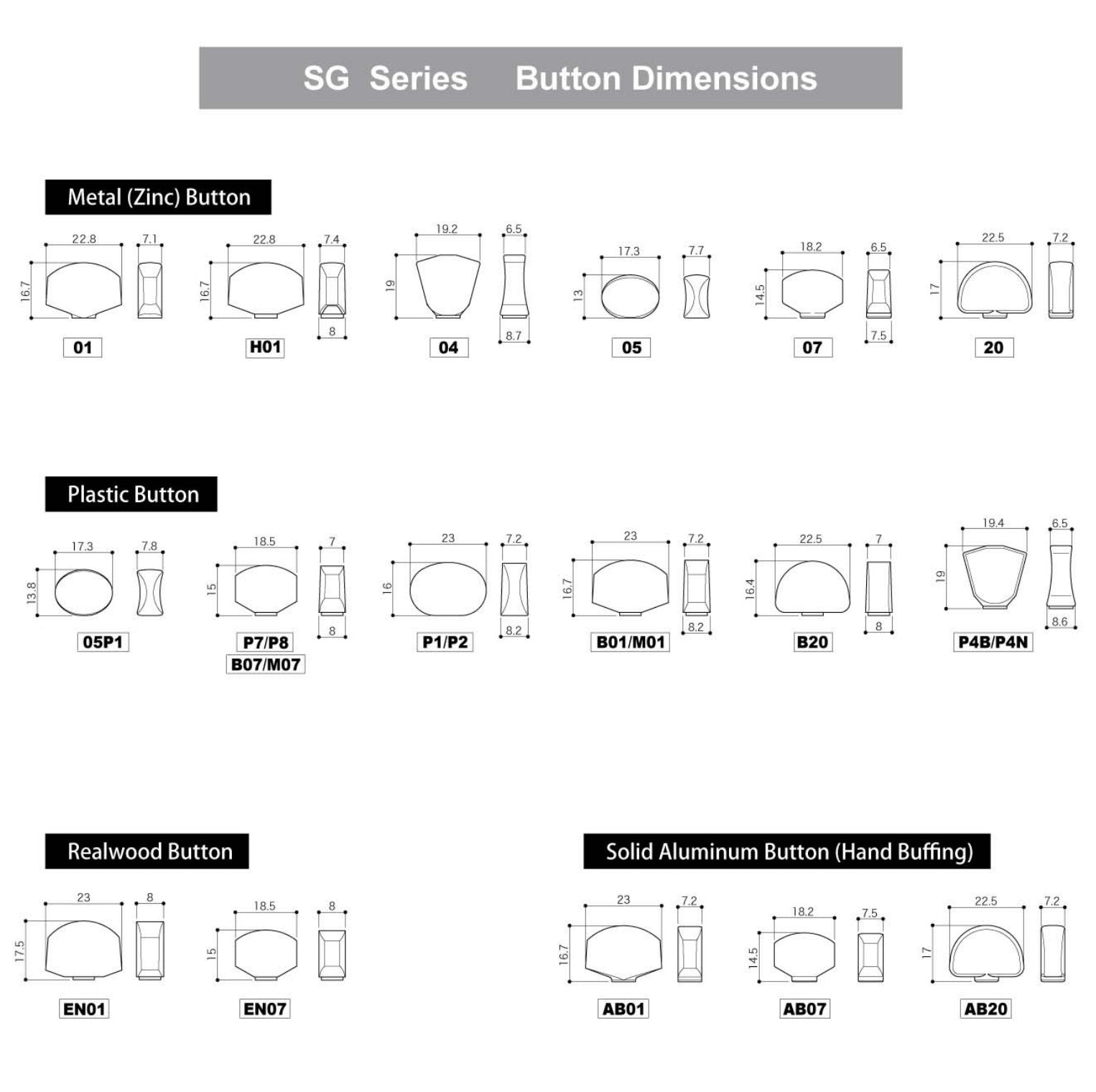 Gotoh - SG Buttons Dimension