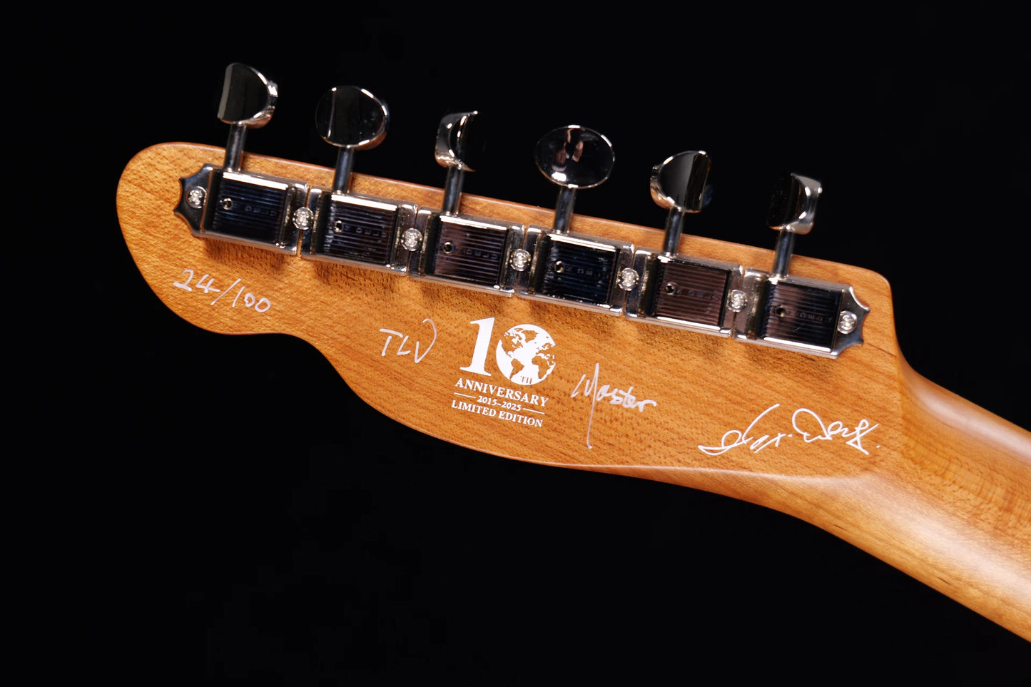 TLV-MASTER 10th Anniversary-1 piece Alder&1 piece Roasted Canadian quarter sawn maple - Headstock Back