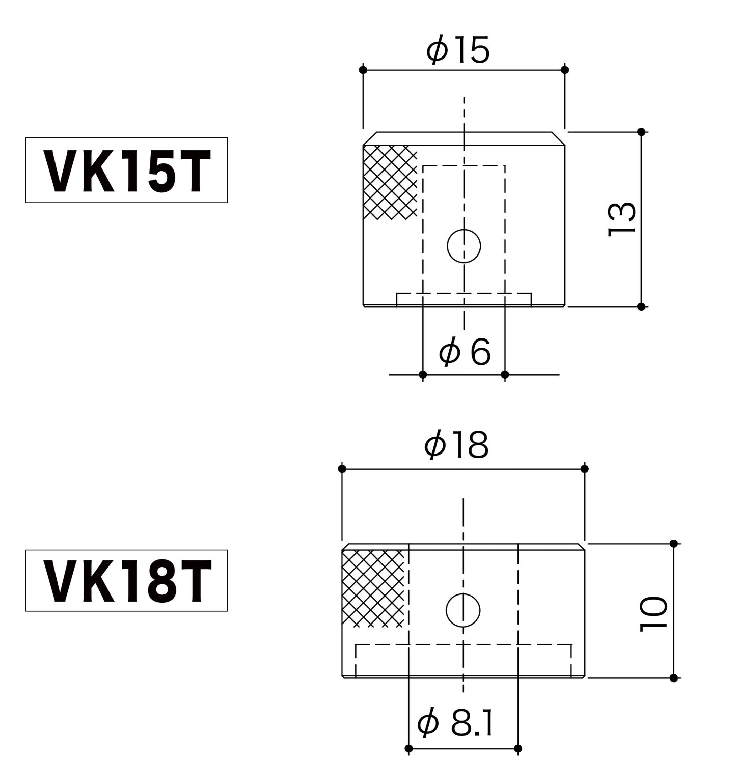 Gotoh - VK15T/VK18T - Dimension