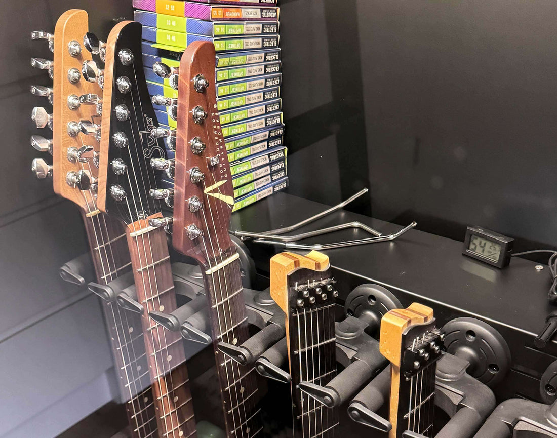 Dry Cabinet Humidity control with Suhr, Tom Anderson, Strandberg and Gibson Guitars