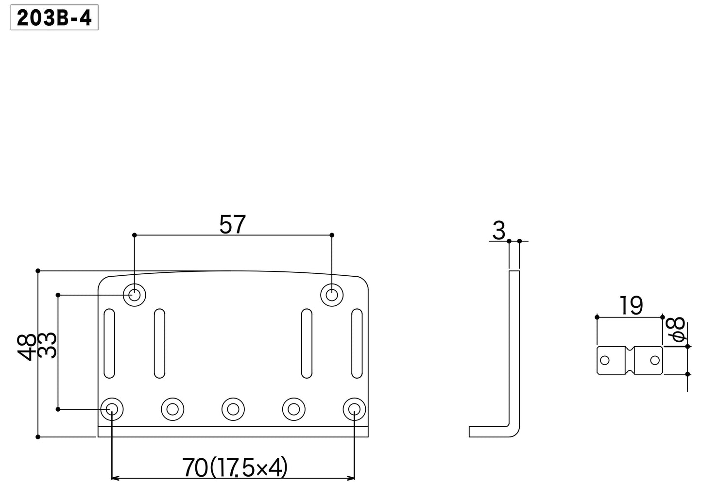Gotoh - 203B-4 - Dimension