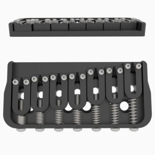 Hipshot - 41070B - 7 String Fixed Guitar Bridge .125" Floor Height - Black