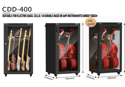 Guitar Dry Cabinet CDD-400, hold up 5 electric bass or 2 Cellos