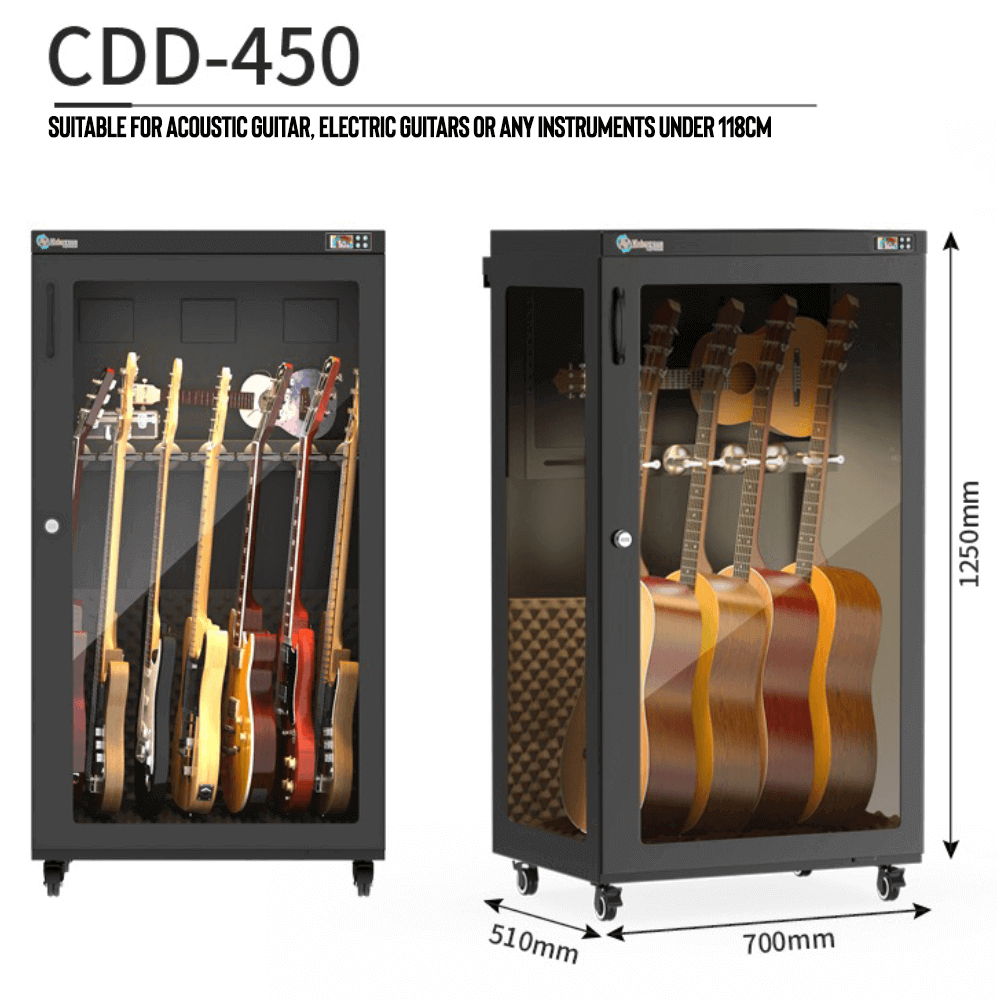 Guitar Dry Cabinet CDD-450, hold up 7 electric guitars or 4 acoustic guitars