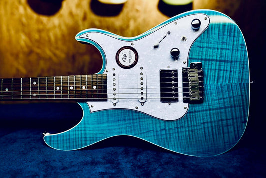 Shijie - TM-4 - Teal Green - Alder Body Flame Maple Top