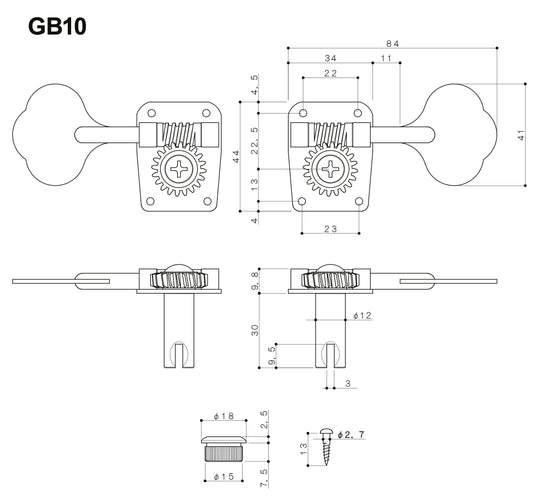 Gotoh - GB10 - Dimension