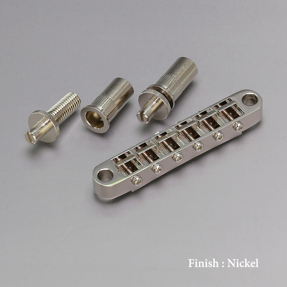 Gotoh - GE103B-T - Tune-O-Matic - Nashville Style Bridge (Post Stud Mount) - Nickel