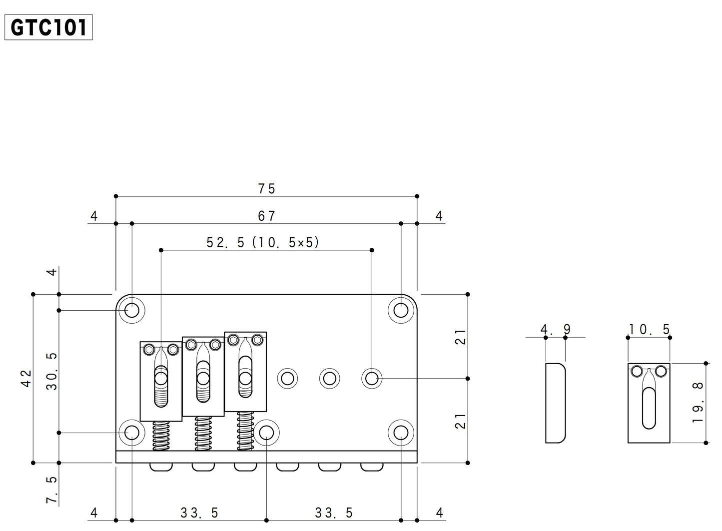 Gotoh - GTC101 - Dimension