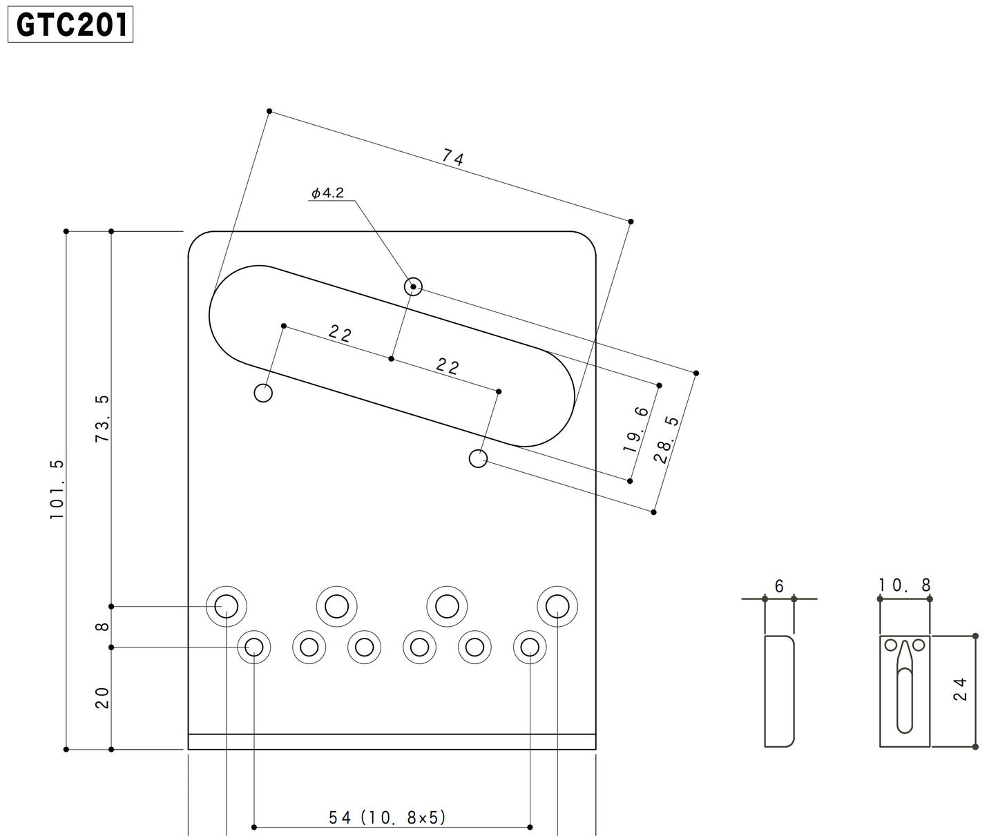 Gotoh - GTC201 - Dimension