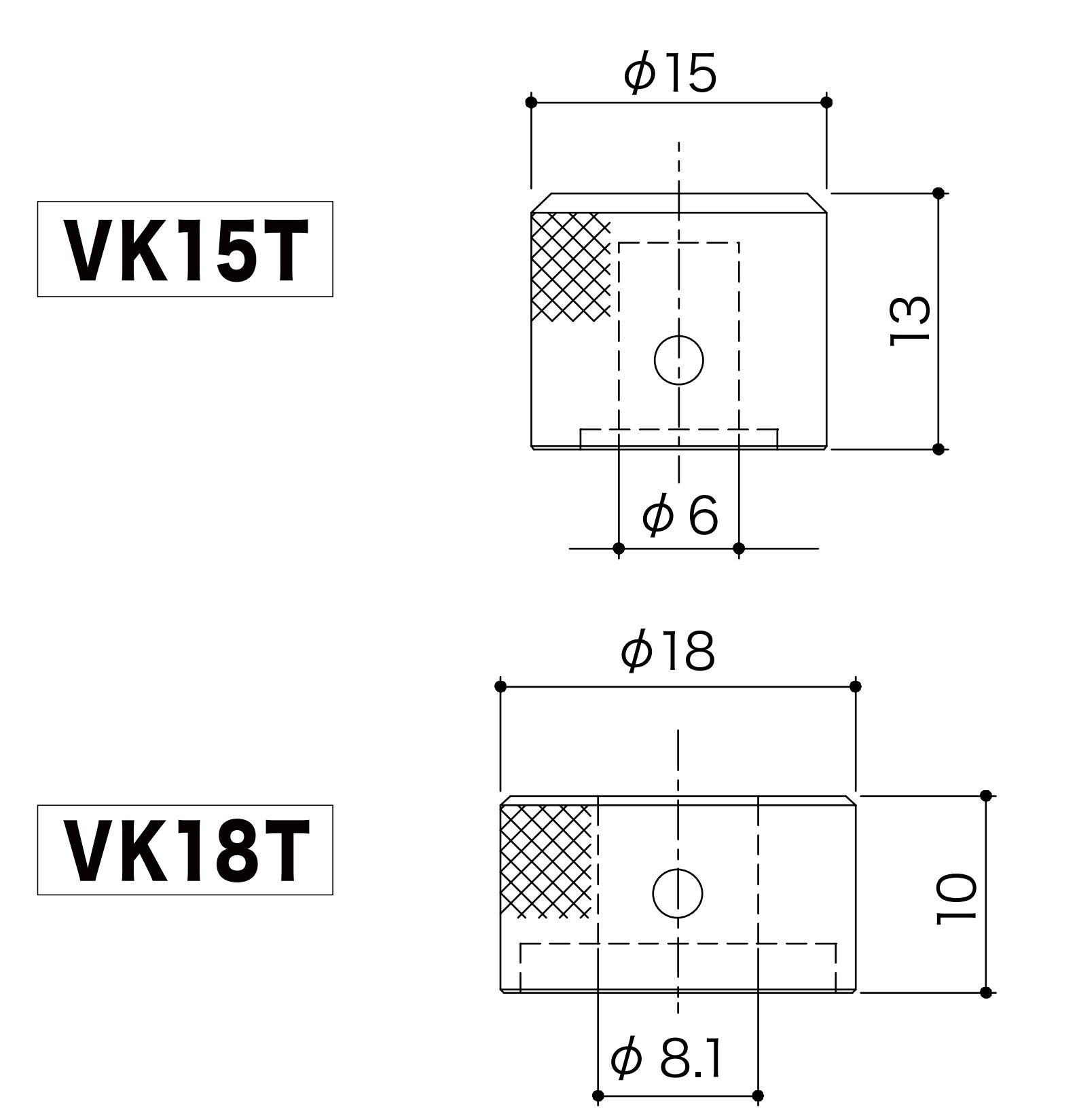 Gotoh - VK15T/VK18T - Dimension